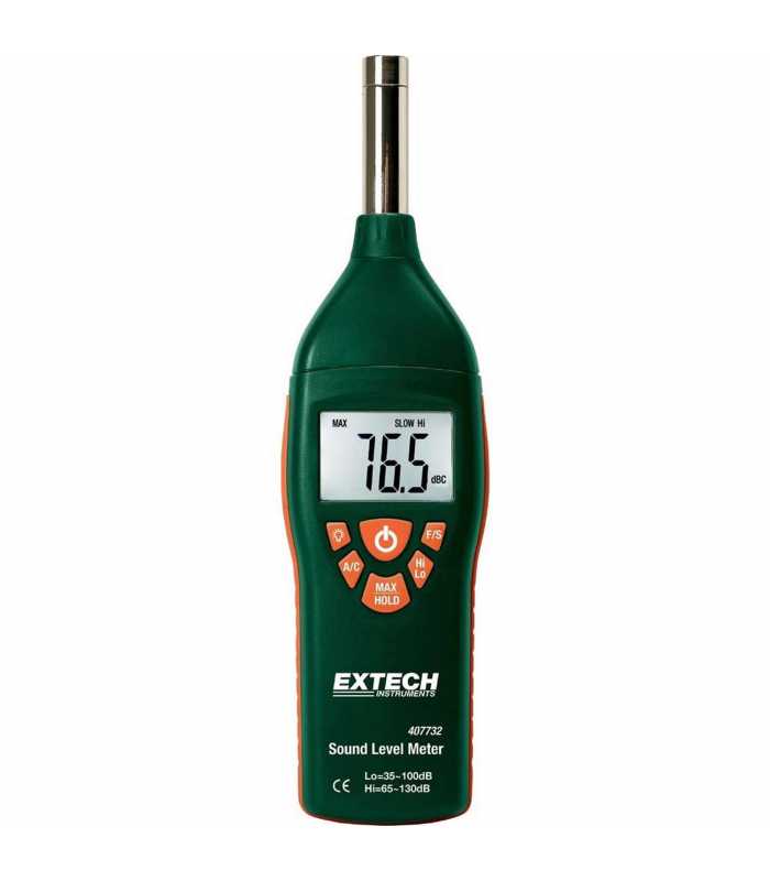Extech 407732 [407732-NIST] Low/High Range Sound Level Meter with NIST Calibration