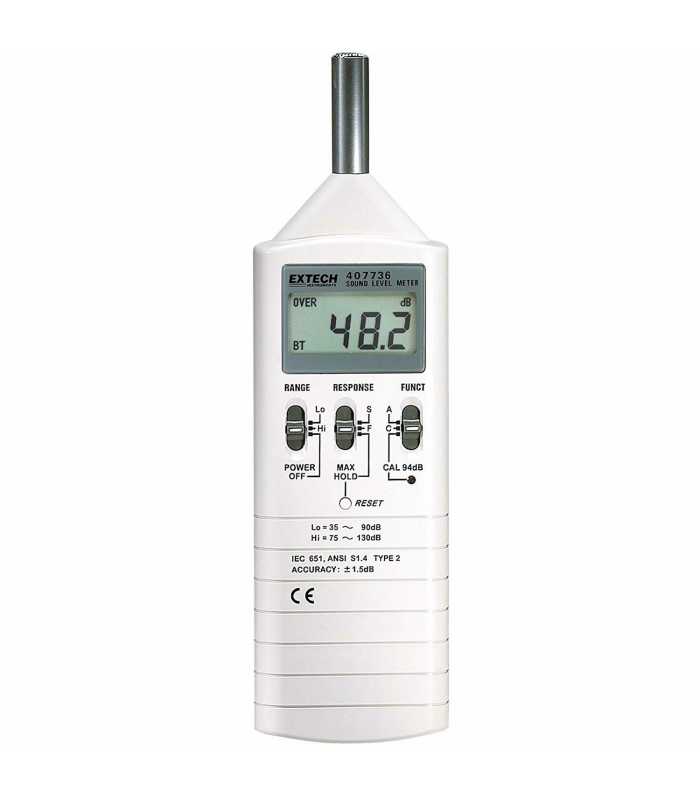 Extech 407736 [407736-NIST] Dual Range Sound Level Meter with NIST Calibration