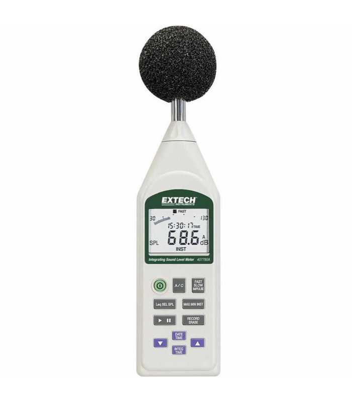 Extech 407780A [407780A-NIST] Integrating Sound Level Meter with USB and NIST Calibration