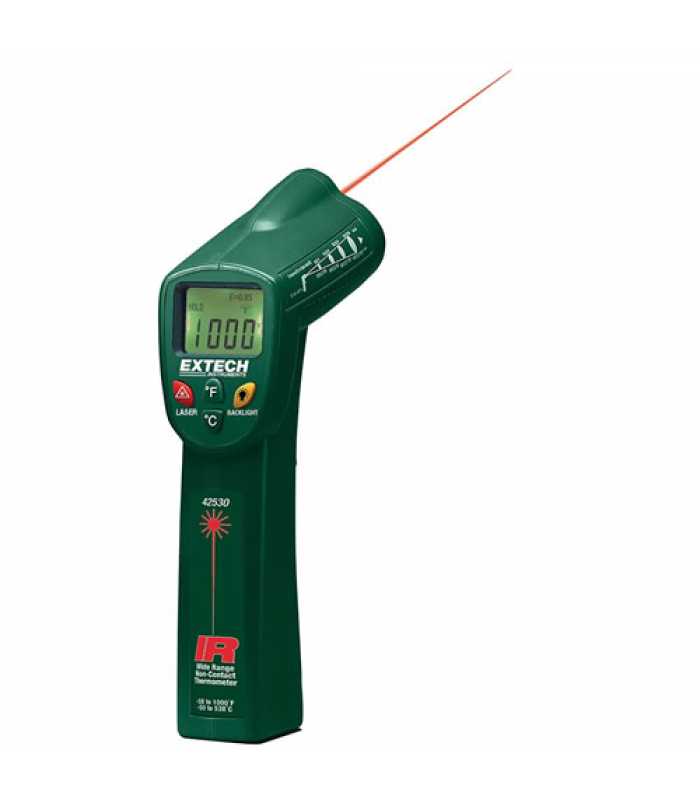 Extech 42530-NIST Wide Range IR Thermometer -58°F to 1000°F (-50°C to 538°C) with NIST Calibration