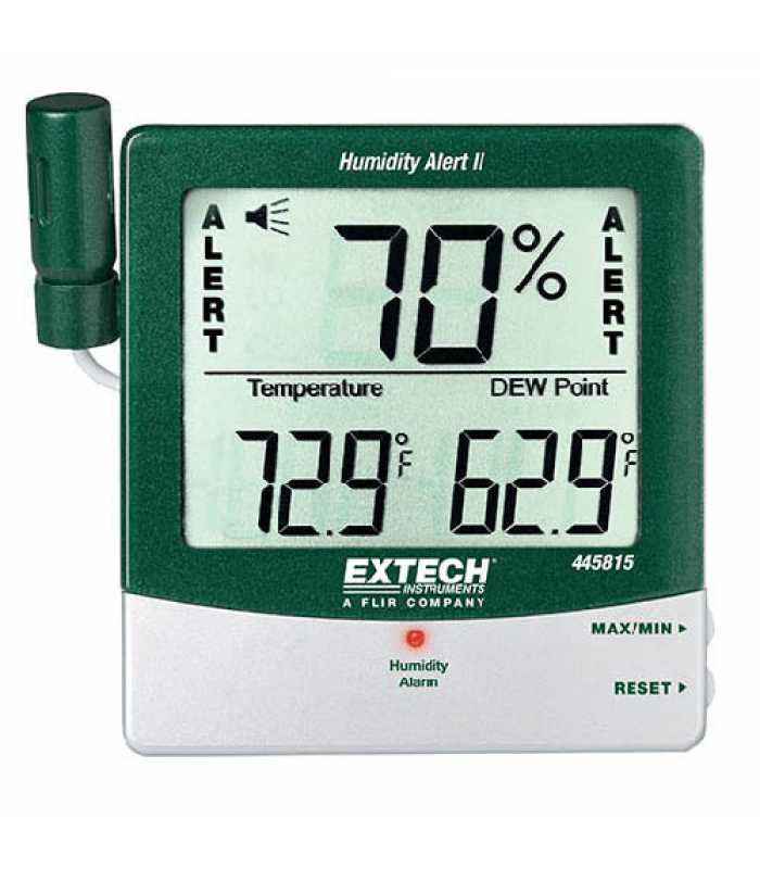 Extech 445815 [445815-NISTL] Hygro-Thermometer Humidity Alert W/ Limited (75%) NIST Calibration Certificate