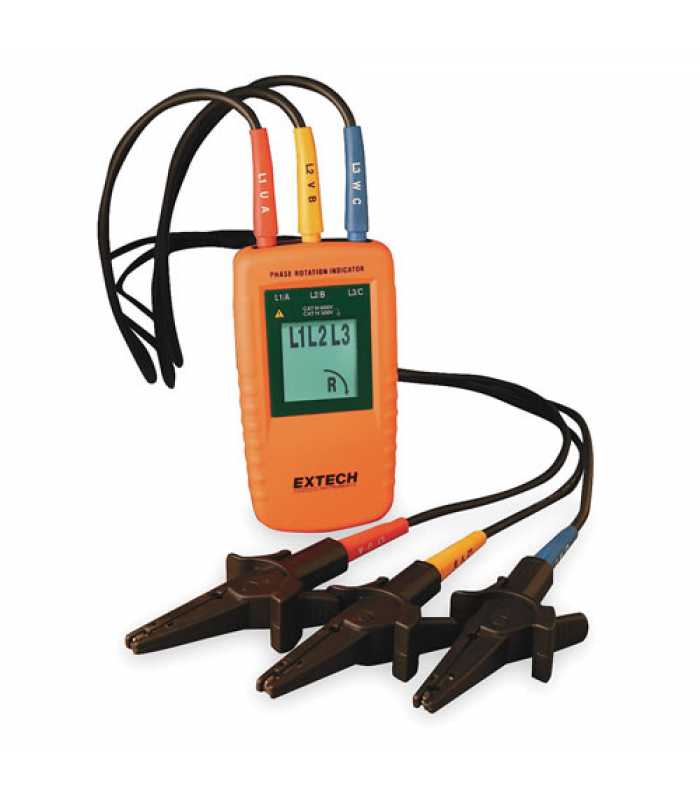 Extech 480400 Motor Rotation & 3-Phase Tester Tests Phase Sequence