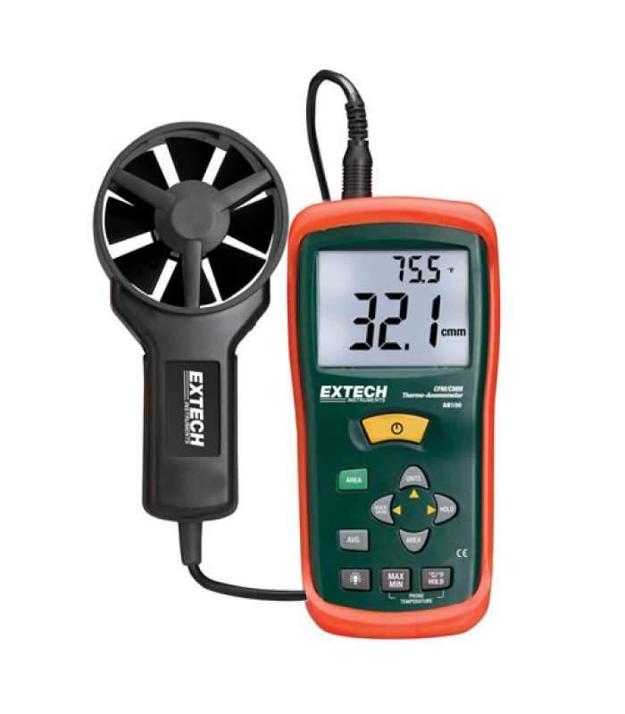 Extech AN100 [AN100-NIST] CFM/CMM Thermo-Anemometer with NIST Calibration