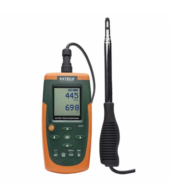 Extech AN500 [AN500-NIST] Hot Wire CFM/CMM Thermo-Anemometer with NIST Calibration