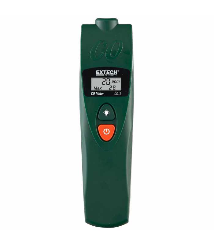 Extech CO15 Carbon Monoxide Meter with Adjustable Warning Level and Backlit Display