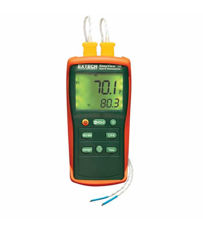 Extech EA10 EasyView Type K Dual Input Thermometer with Dual Readings, -200 to 1999°F (-200 to 1360°C)