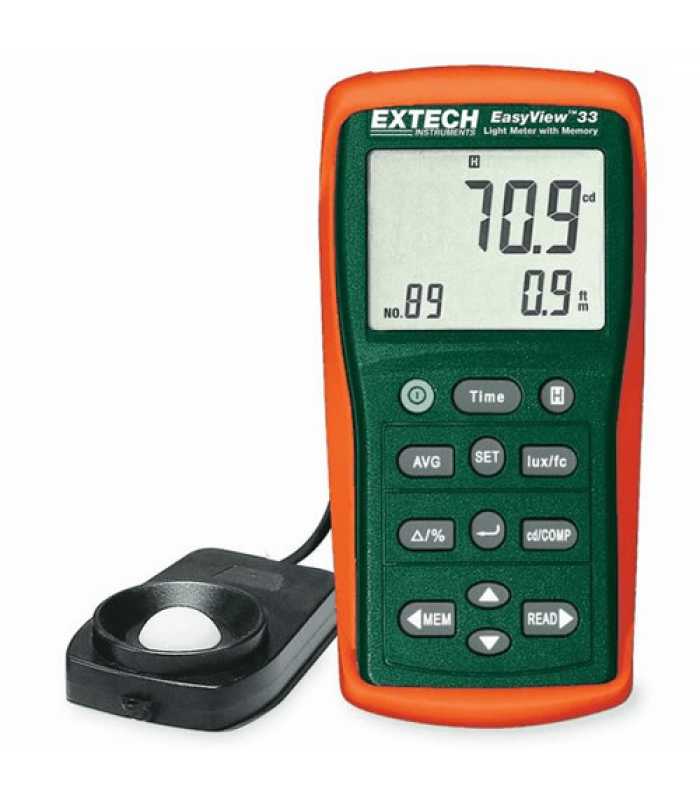 Extech EA33 [EA33-NIST] EasyView Light Meter with Memory & NIST Calibration