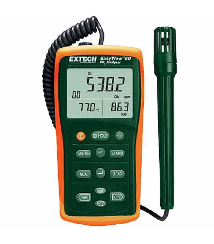 Extech EA80 EasyView Indoor Air Quality Meter/Datalogger Measures CO2