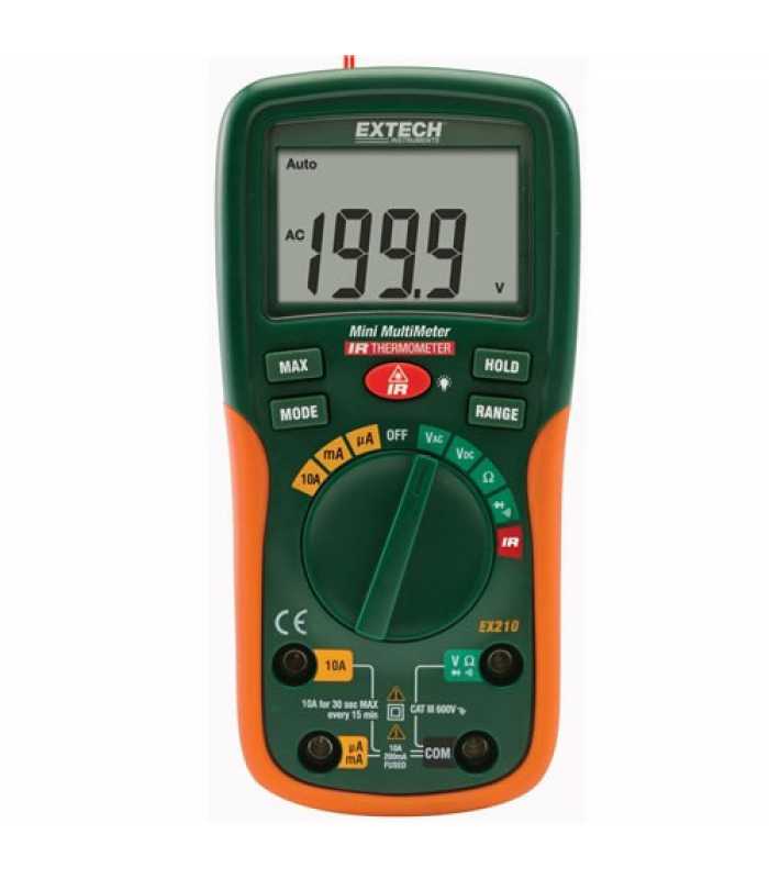 Extech EX210 [EX210] Mini Digital MultiMeter with IR Thermometer (DISCONTINUED SEE EX355]