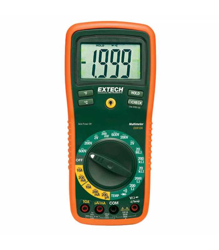 Extech EX410 Manual Ranging Multimeter, 20A*DISCONTINUED*