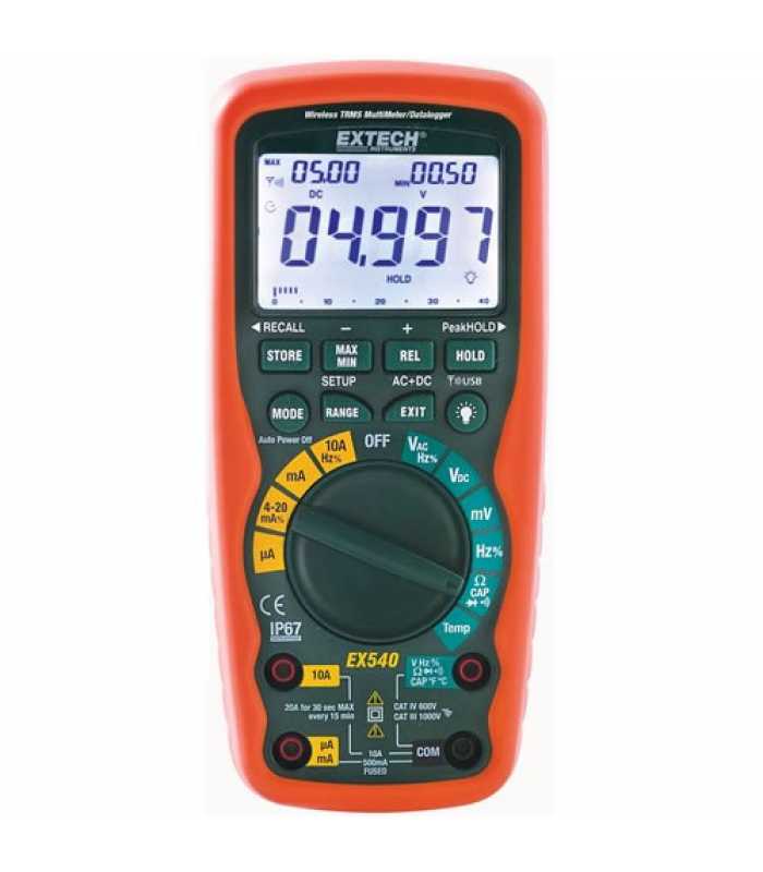 Extech EX540 [EX540] 12 Function Wireless True RMS Industrial MultiMeter/Datalogger (DISCONTINUED SEE DM91)
