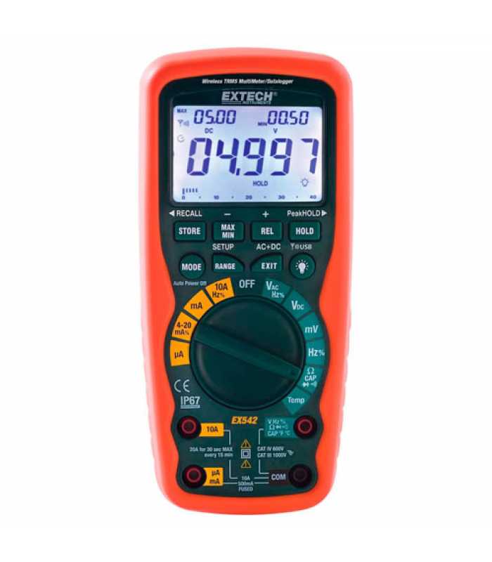 Extech EX542-NIST 12 Function Wireless True RMS Industrial MultiMeter / Datalogger with NIST Calibration (DIHENTIKAN LIHAT DM91-NIST)
