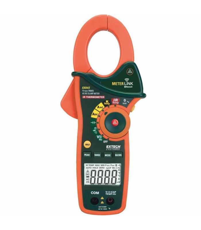 Extech EX-845 [EX845] 1000A AC/DC True RMS Clamp/DMM with IR Thermometer and Bluetooth MeterLink™