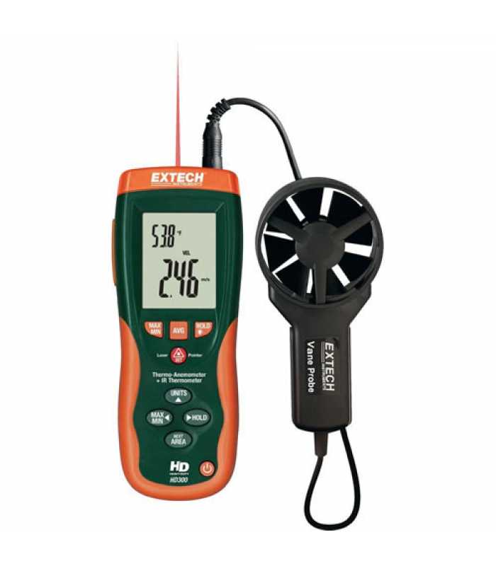Extech HD300 CFM/CMM Thermo-Anemometer with built-in InfraRed Thermometer
