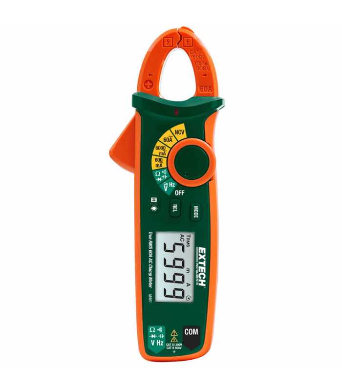 Extech MA61NIST [MA61-NIST] 60A True RMS AC Clamp Meter + NCV with NIST Calibration
