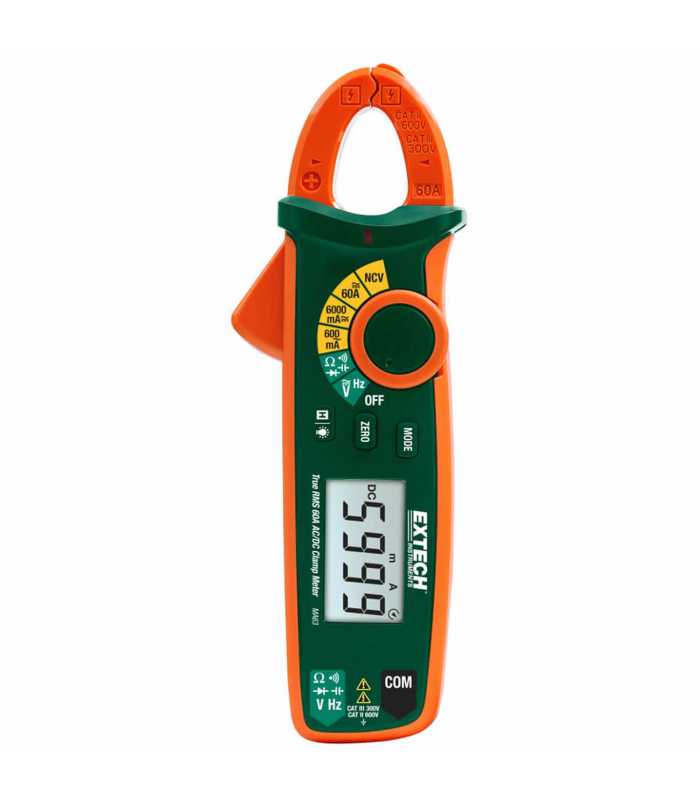 Extech MA63NIST [MA63-NIST] 60A True RMS AC/DC Clamp Meter + NCV with NIST Calibration