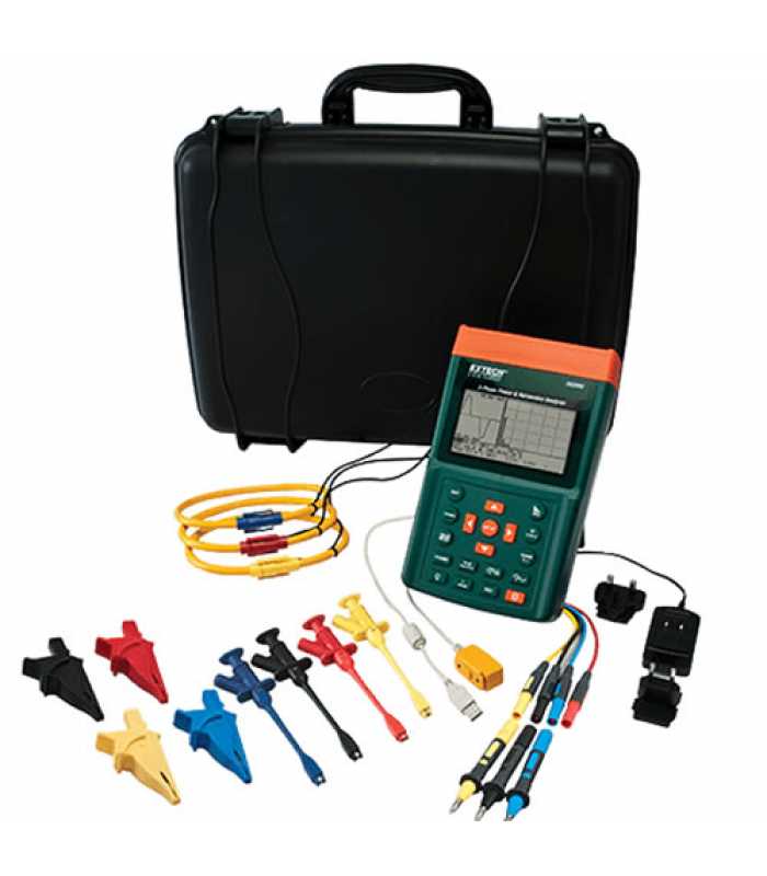 Extech PQ3350 [PQ3350-1-NIST] Power Quality Meter with 1200A 12" Flex Clamp & NIST Calibration