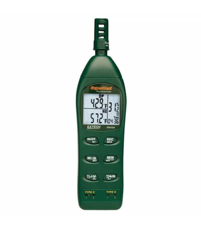 Extech RH350 [RH350-NIST] Dual Input Hygro-Thermometer Psychrometer with NIST Calibration