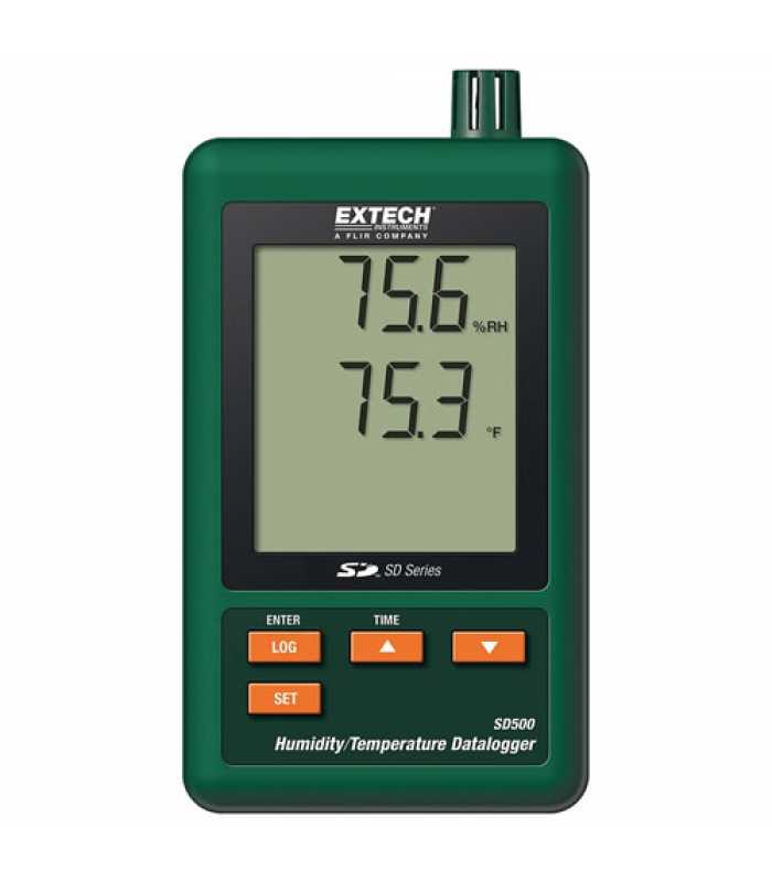 Extech SD500 [SD500-NIST] Humidity / Temperature Data Logger, 32 to 122°F (0 to 50°C) with NIST Calibration