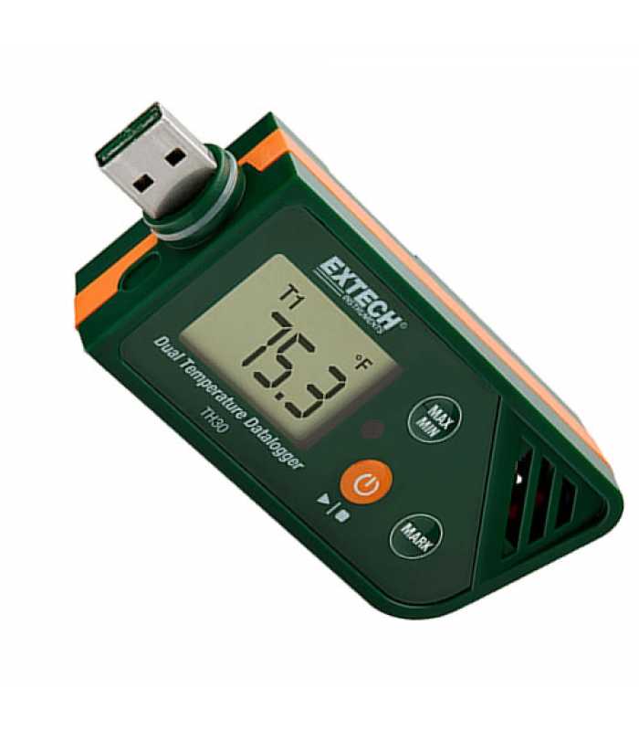 Extech TH30 USB Dual Temperature Datalogger, -30 to 70°C