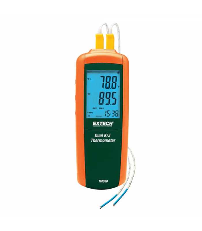 Extech TM300 [TM300-NIST] Dual Input Thermometer Type K/J with NIST Calibration