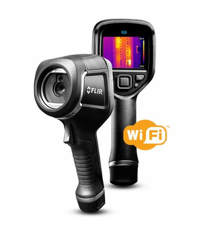 FLIR E8-XT-NIST [63908-0905-NIST] Infrared (IR) Camera with Extended Temperature Range, MSX Technology, WiFi, and NIST Calibration -4 to 482°F (2 to 250°C)