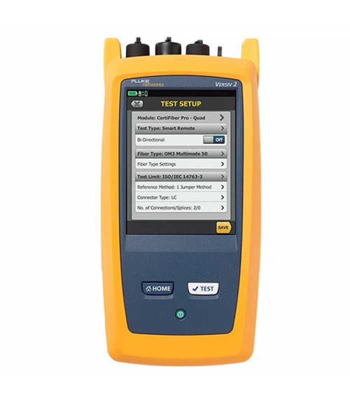 Fluke Networks CertiFiber Pro [CFP2-100-QI] Quad OLTS w/ Double Ended Inspection, Wi-Fi Adapter