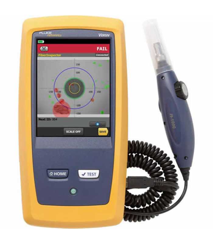 Fluke Networks FiberInspector Pro [FI2-7000-MPO-NW] Fiber Optic Inspection Microscope, with MPO Tip and Cleaning