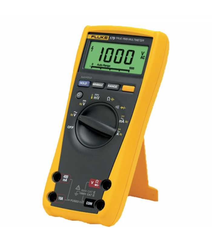 Fluke 179 [FLUKE- 179 ESFP] True-RMS AC / DC Digital Multimeter, 1000V, w/ Analog Bargraph, Backlight and Temperature Measurement