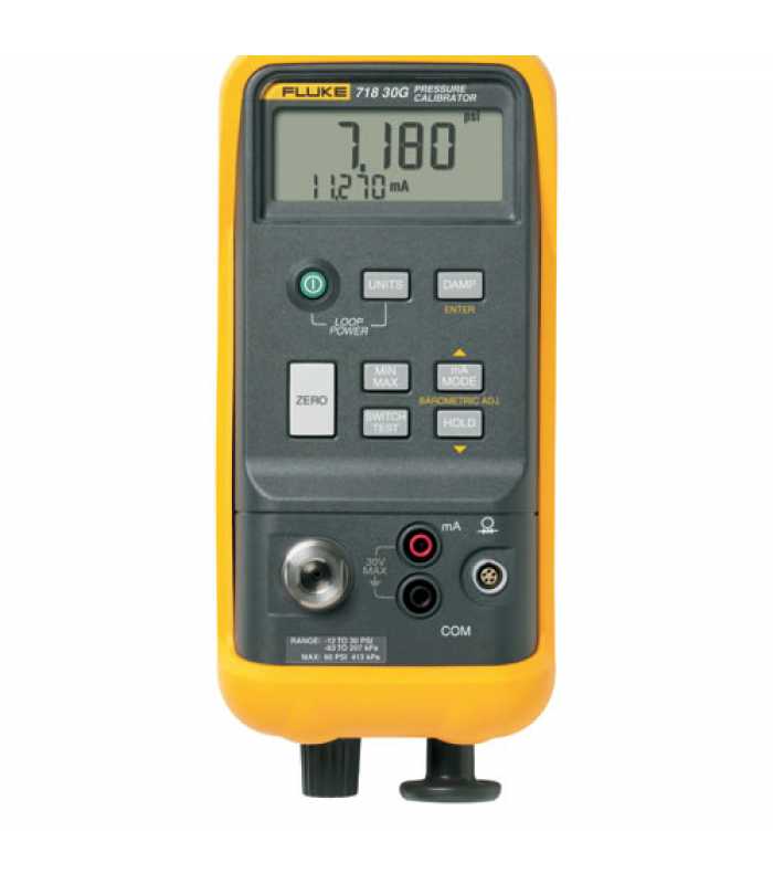 Fluke 718 300G [FLUKE-718 300G] Pressure Calibrator -12 psi to 300 psi, (-850 mbar to 20 bar, -85 to 2068.42 kPa )