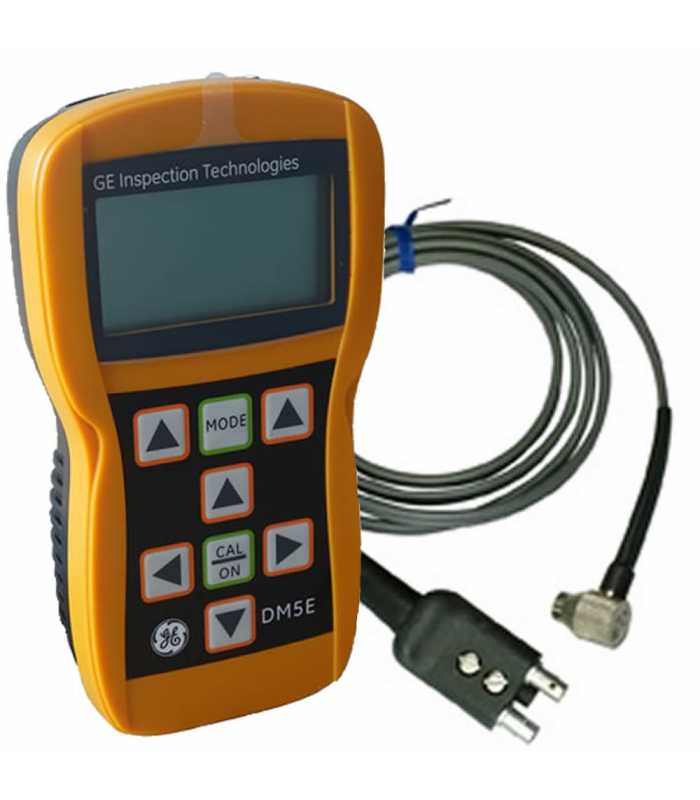 GE Inspection Technologies DM5E Dual Multi [100N4398] Ultrasonic Thickness Gauge w/ DA512 7.5MHz Probe and Potted Cable