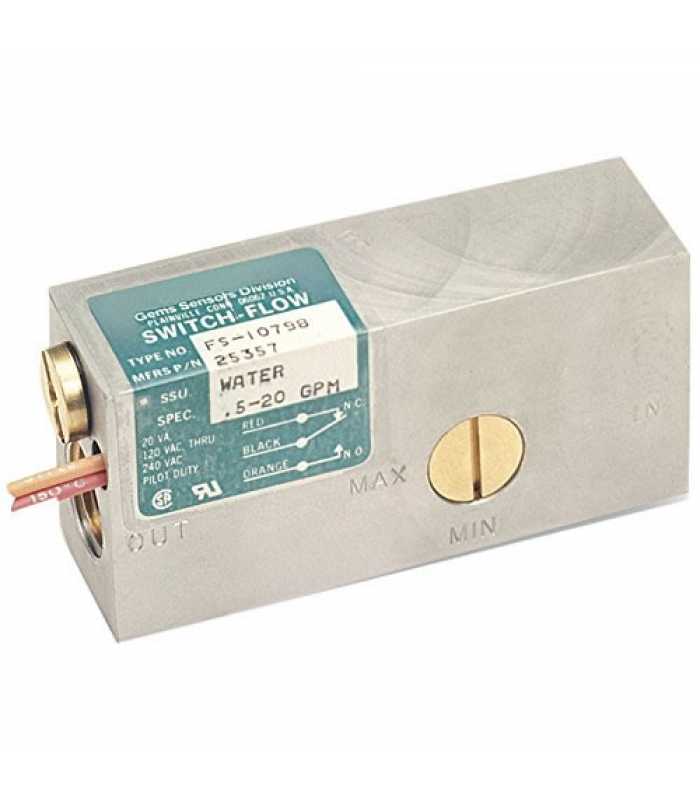 Gems FS-10798 Series [25360] Flow Switch Stainless Steel Lead Wires for Gas