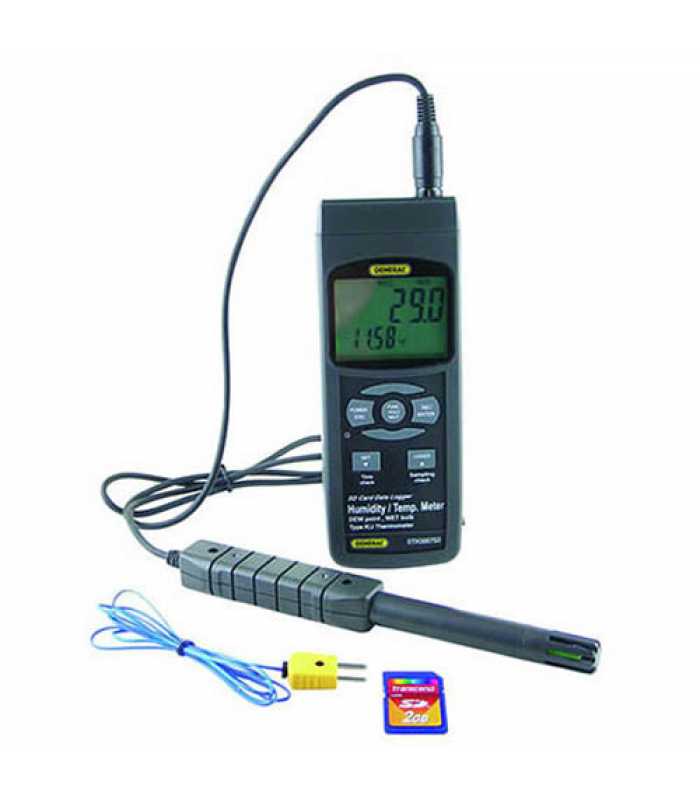 General Tools DTH3007SD [DTH3007SD] Calibratable Datalogging Temperature and Humidity Meter, 32° to 122°F (0° to 50°C), 5 to 95% RH, Excel-formatted SD Card