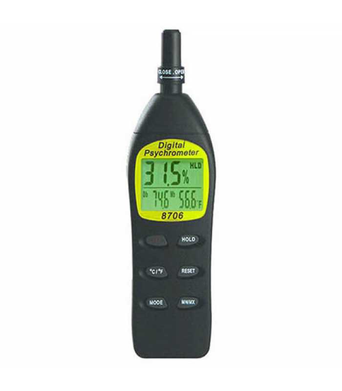 General Tools EP8706 [EP8706] 4-Function Digital Psychrometer, -4° to 122° F, 0 to 100% RH, Calibratable