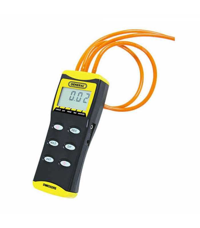 General Tools DM8252RS [DM8252RS] Precision Digital Manometer with Rubber Stoppers, 0 to 2 psi