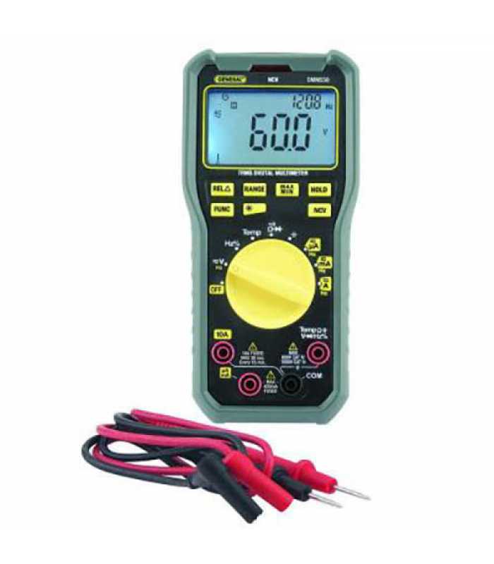 General Tools DMM550 True-RMS 1000V CAT III Multimeter with NCV Detector and Type K Thermocouple Probe