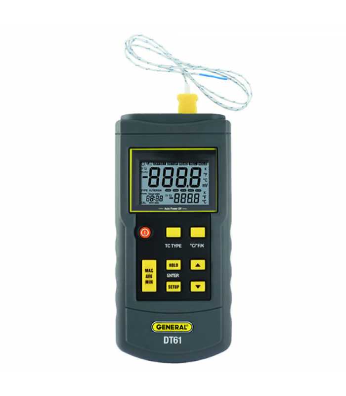 General Tools DT61 Heavy Duty 1 Channel Thermocouple Thermometer with 1 "K" Type Probe
