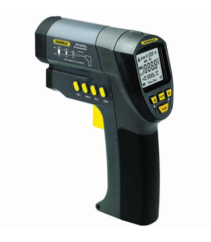 General Tools IRT855DL Ultra Wide Range Data Logging IR Thermometer -25° to 3002°F (-32° to 1650°C)