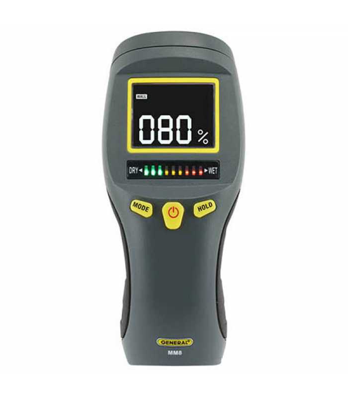 General Tools MM8 Pinless LCD Moisture Meter with Tricolor Bar Graph