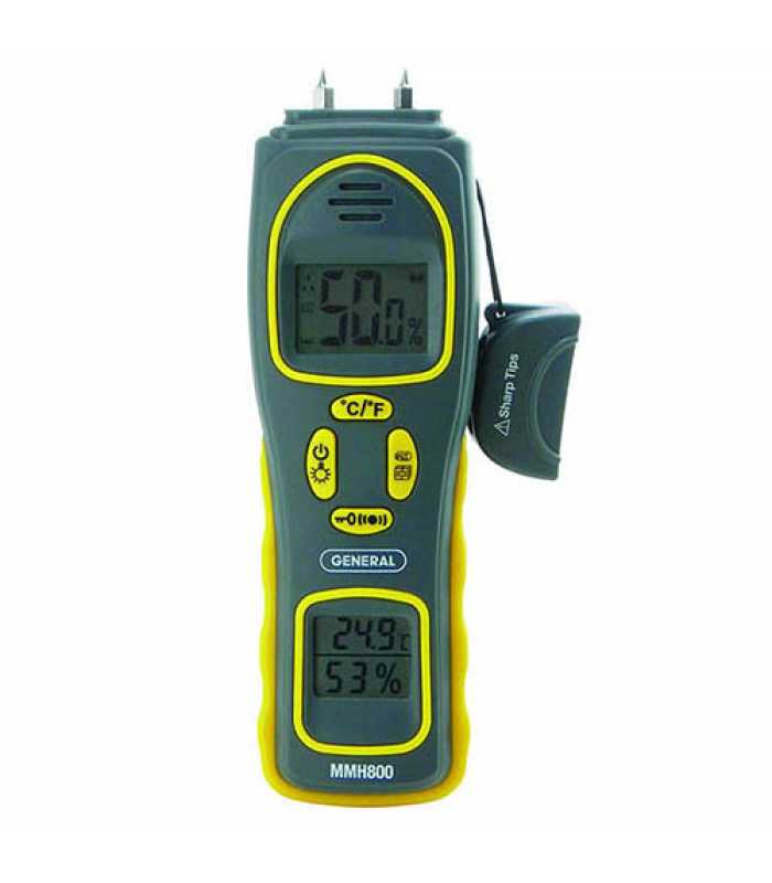General Tools MMH800 Pin/Pinless Moisture Meter with Temperature and Humidity