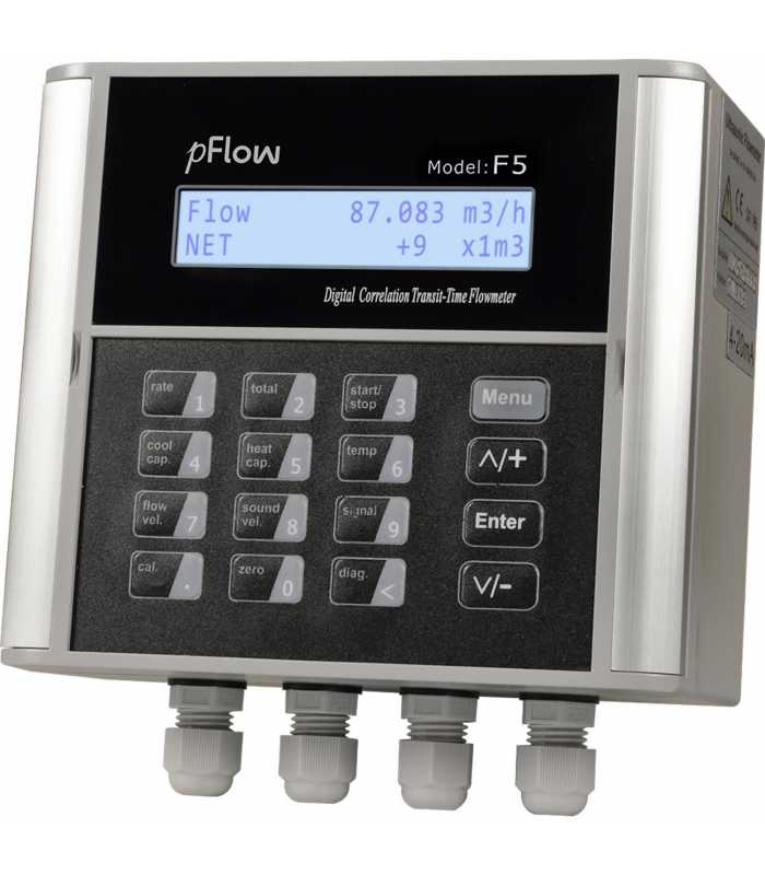 Gentos pFlow F5 Digital Correlation Transit Time Flowmeter With Temperature,1"~48"(25mm~1200mm)