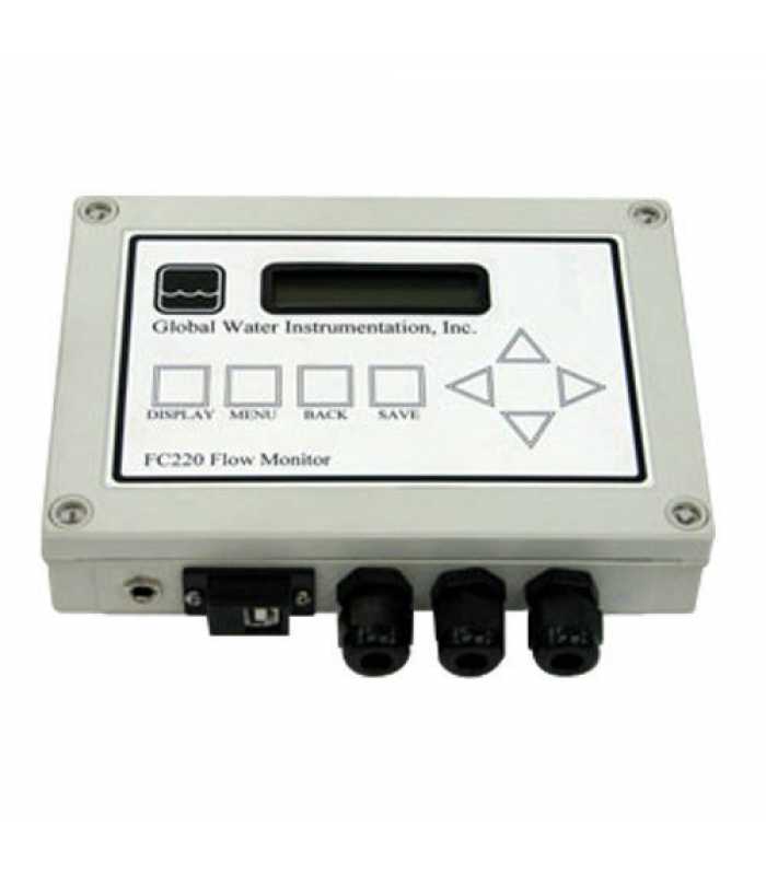 Global Water FC220 [BJ4000] Open Channel Flow Monitor with USB Data Logger, DC Power