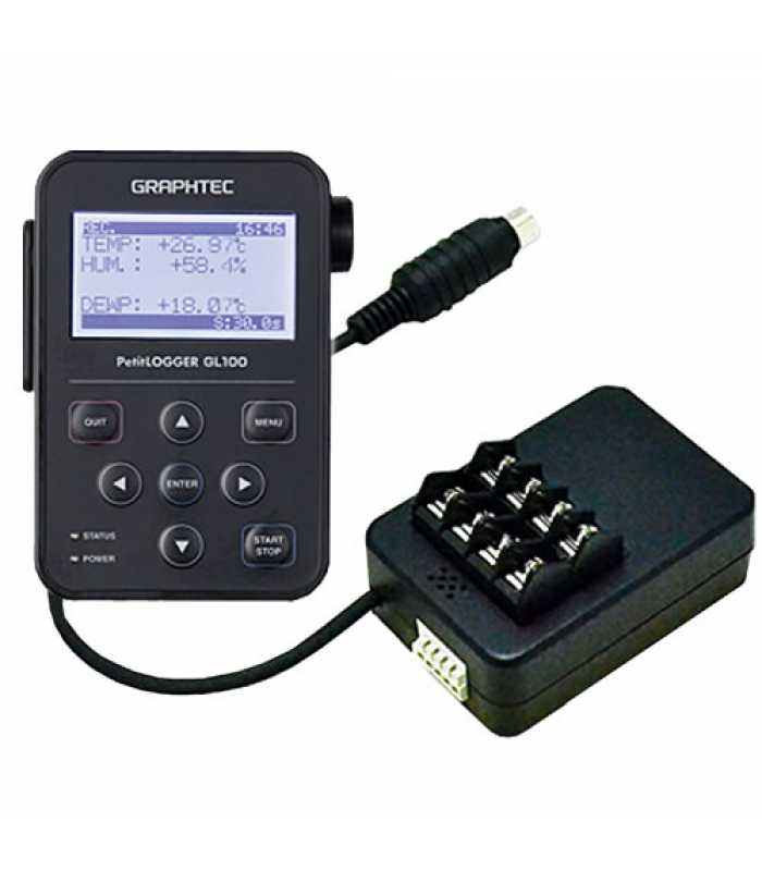 Graphtec GL100 [GL100-N-4VT] Compact Data Logger Voltage/Temperature Set, GS-4VT Voltage/Temp. Adapter