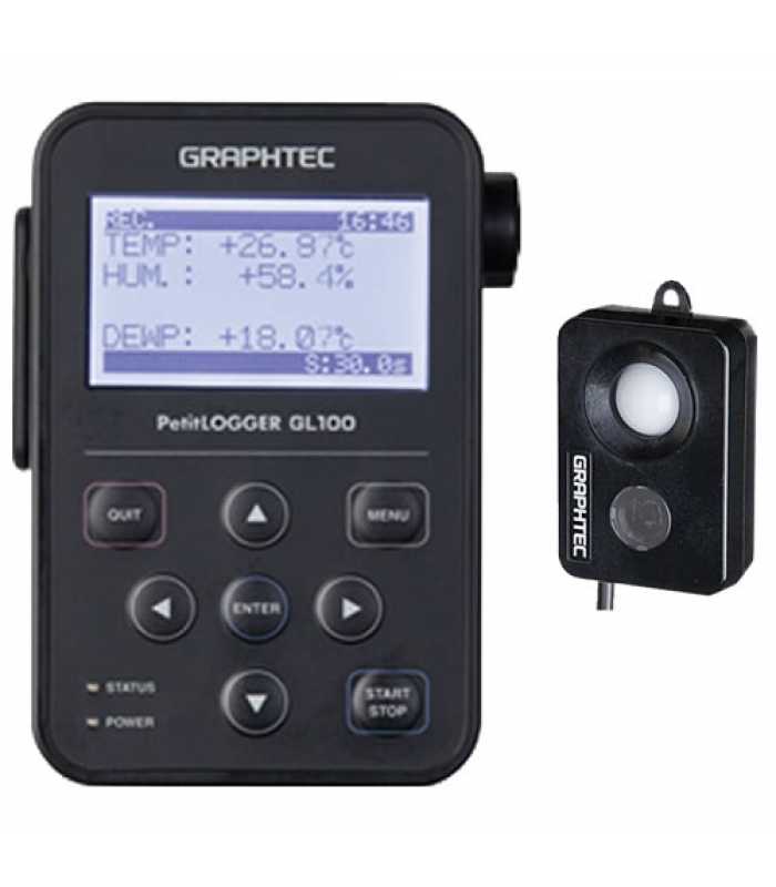 Graphtec GL100 [GL100-WL-LXUV] Wireless Data Logger Illuminance and UV Set