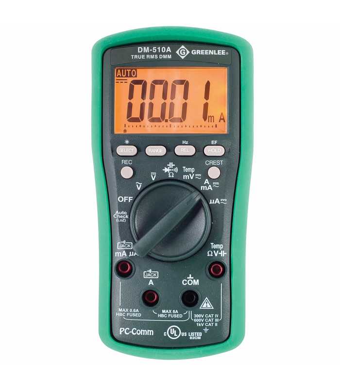 Greenlee DM510A [DM-510A-C] Professional Plant Digital Multimeter with Calibration Certificate