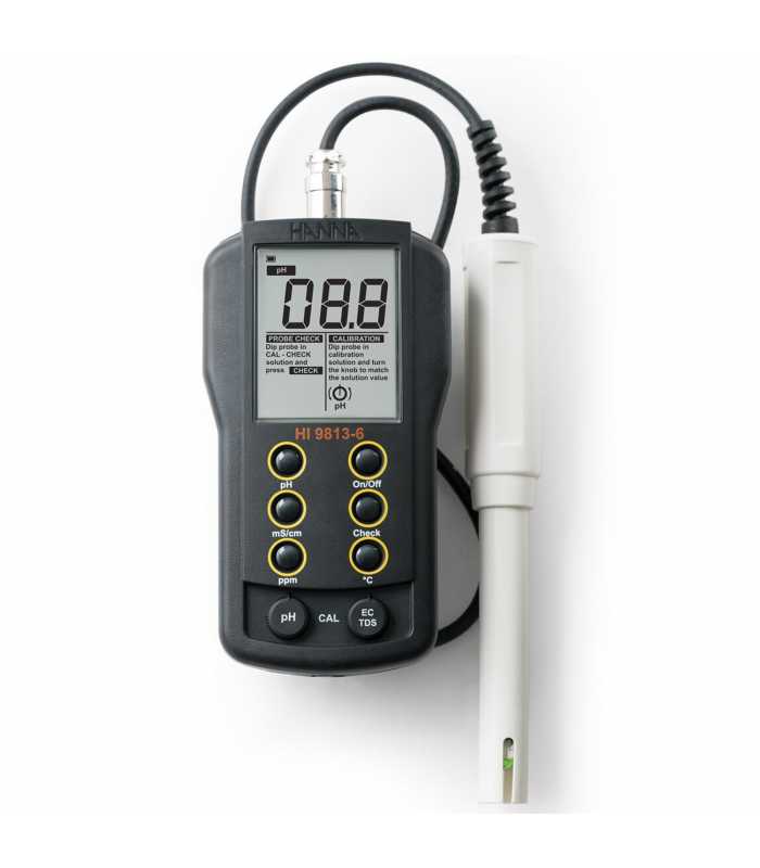 HANNA Instruments HI-9813-6 [HI9813-6] Portable pH / EC / TDS / Temperature Meter with CAL Check™