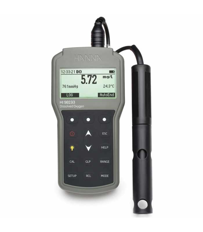 HANNA Instruments HI98193 [HI-98193] Professional Waterproof Dissolved Oxygen and BOD Meter, 4m Cable