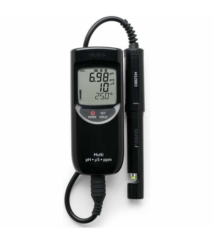 HANNA Instruments HI-991300 [HI991300] Portable Waterproof pH / EC / TDS Meter (Low Range)