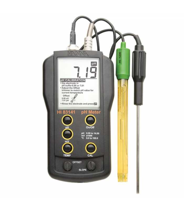 HANNA HI83141 Analog pH / mV /°C Meter with HI1230B Electrode