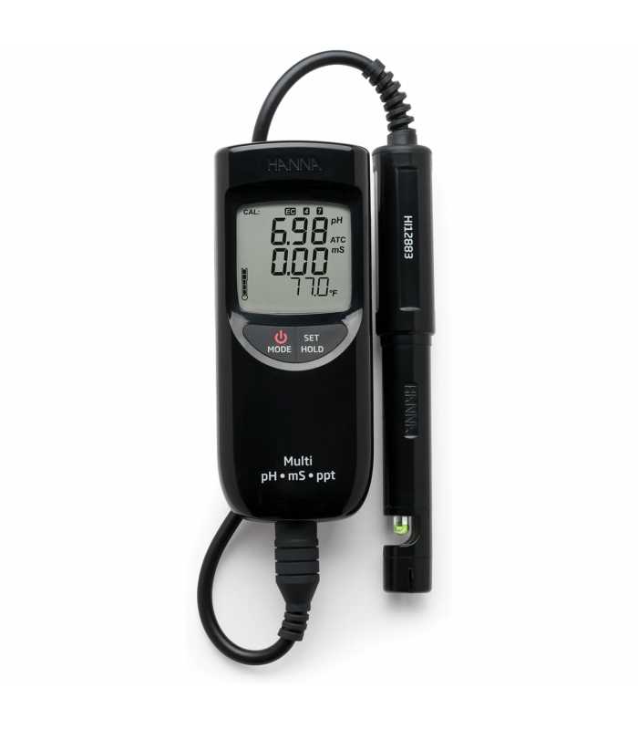 HANNA Instruments HI-991301 [HI991301] Portable Waterproof pH / EC / TDS Meter (High Range)